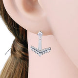 925 Silver Geometric Zirconia Stud Earring Brinco Pendientes