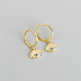 925 Silver Evil Eye Hoop Earring Women Gift Oorbellen