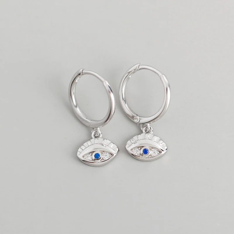 925 Silver Evil Eye Hoop Earring Women Gift Oorbellen