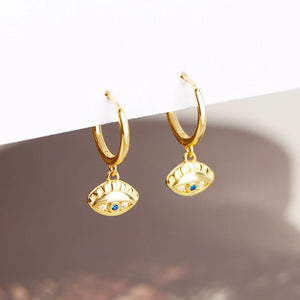 925 Silver Evil Eye Hoop Earring Women Gift Oorbellen