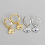 925 Silver Evil Eye Hoop Earring Women Gift Oorbellen