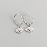 925 Silver Evil Eye Hoop Earring Women Gift Oorbellen