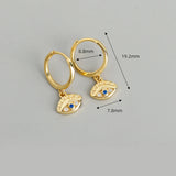 925 Silver Evil Eye Hoop Earring Women Gift Oorbellen
