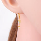 925 Silver Cupid Arrow Zircon Piercing Hoop Earring