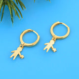 925 Silver Small Boy With Star Hoop Earring For Women