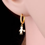 925 Silver Small Boy With Star Hoop Earring For Women