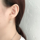 925 Silver Star Zircon Crystal Hoop Earrings for Women