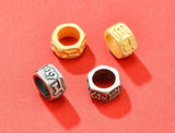 925 Silver Plated Tibetan Six Words Beads Buddhist OM Mani Loose Beads