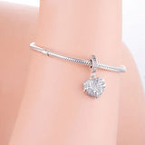 925 Silver Heart House Window Mushroom Bead Pendant