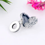 925 Silver Heart House Window Mushroom Bead Pendant