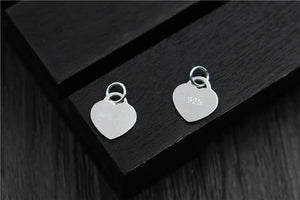925 Silver Heart Charm 925 Sterling Silver Small Heart Pendant DIY Jewelry