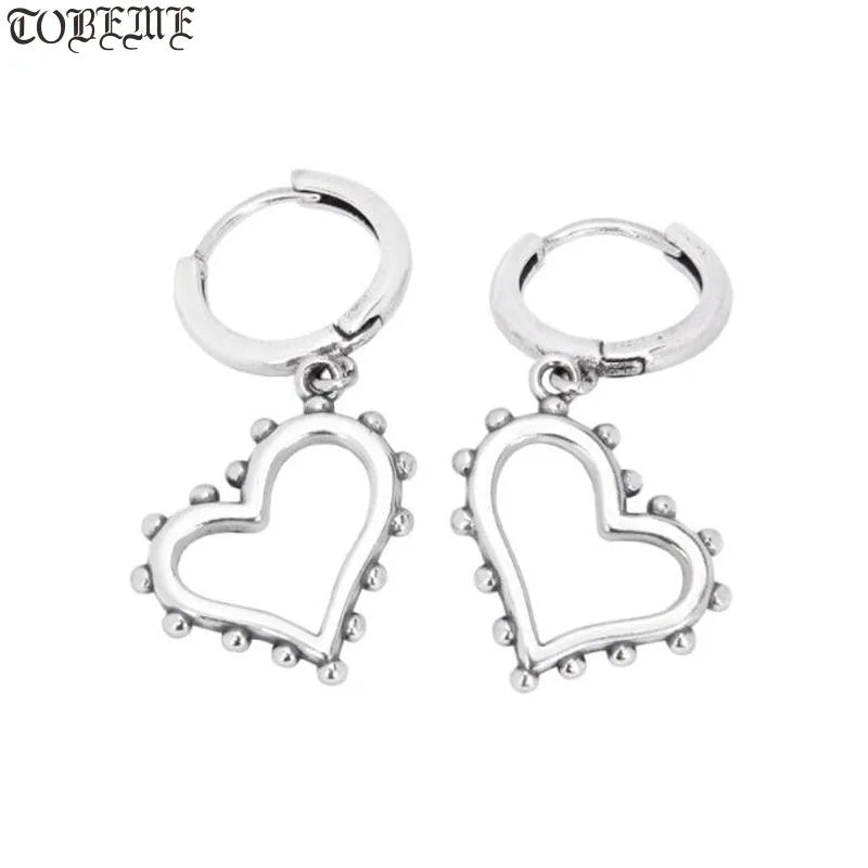 925 Silver Heart Drop Earrings Thai Silver Women Earrings