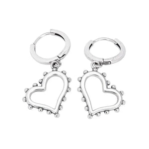 925 Silver Heart Drop Earrings Thai Silver Women Earrings