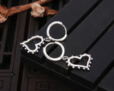 925 Silver Heart Drop Earrings Thai Silver Women Earrings