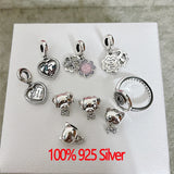925 Silver Love Earth Charm Bracelet DIY Jewelry Gift