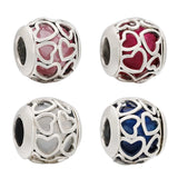 925 Silver Heart Shaped Glass Charm Bracelet DIY Gift