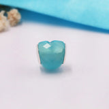 925 Silver High Logo Heart Shape Colorful Glass Charm DIY Bracelet Gift