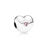 925 Silver Vintage Heart Lettering Hollow Clip Charm DIY Bracelet