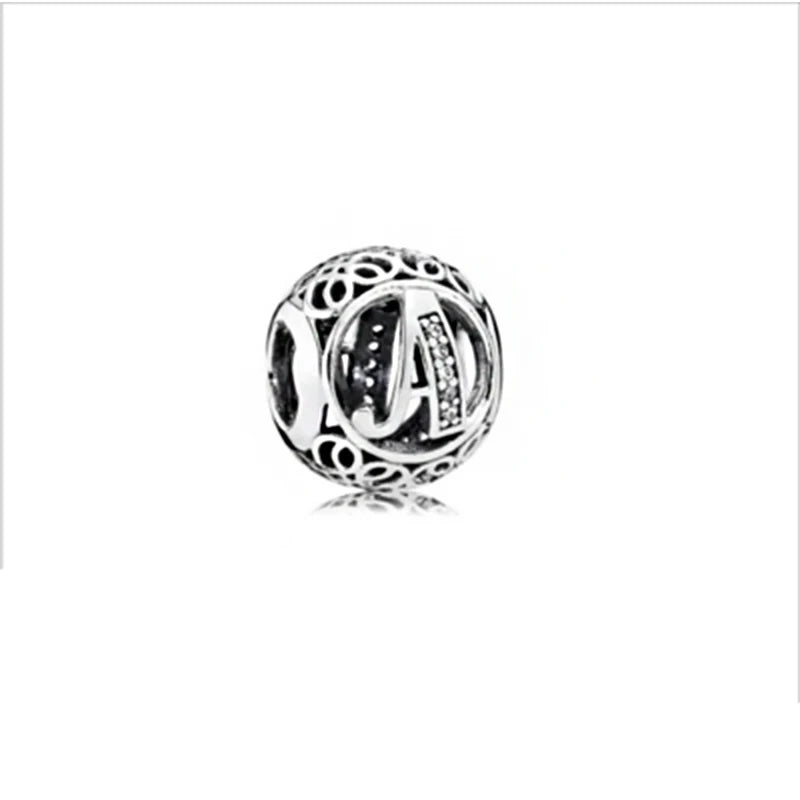 925 Silver A-Z Letter Beads DIY Ladies Jewelry Accessories