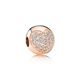 925 Silver High Logo Colorful Heart Pave Holder Clip for Bracelet Gift