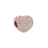 925 Silver High Logo Colorful Heart Pave Holder Clip for Bracelet Gift