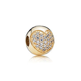 925 Silver High Logo Colorful Heart Pave Holder Clip for Bracelet Gift