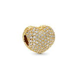 925 Silver High Logo Colorful Heart Pave Holder Clip for Bracelet Gift