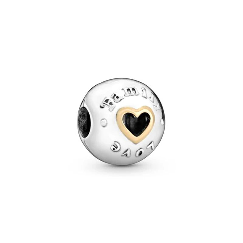 925 Silver Diamond Vintage Clip Charm for DIY Bracelet