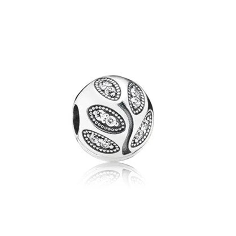 925 Silver Diamond Vintage Clip Charm for DIY Bracelet