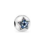 925 Silver Diamond Snowflake Star Clip Charm for Bracelet