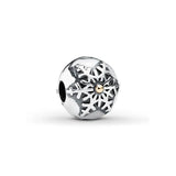 925 Silver Diamond Snowflake Star Clip Charm for Bracelet