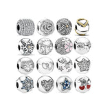 925 Silver Diamond Snowflake Star Clip Charm for Bracelet