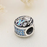 925 Silver Heart Cutout Family Charm DIY Bracelet Women's Jewelry