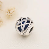 925 Silver Heart Cutout Family Charm DIY Bracelet Women's Jewelry