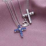 925 Silver Logo 1:1 Christian Cross Necklace High TIF - Romantic Jewelry Gift