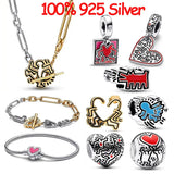 925 Silver Two Tone Angel Charm DIY Bracelet Necklace Jewelry
