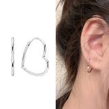 925 Silver Hoop Earring Pave CZ Star Moon Feather Wedding Party Jewelry