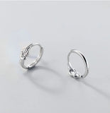925 Silver Rope Knot Diamond Hoop Earrings