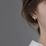 925 Silver Rope Knot Diamond Hoop Earrings