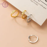 925 Silver Rope Knot Diamond Hoop Earrings