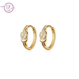 925 Silver Rope Knot Diamond Hoop Earrings