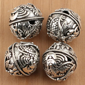 925 Silver Dragon Beads Round DIY Bracelet 100% Pure Silver Jewelry