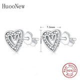 925 Silver Heart CZ Stud Earring For Women