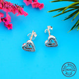 925 Silver Heart CZ Stud Earring For Women