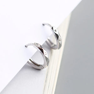 925 Silver Zircon Hoop Earrings for Women