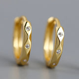 925 Silver Zircon Hoop Earrings for Women