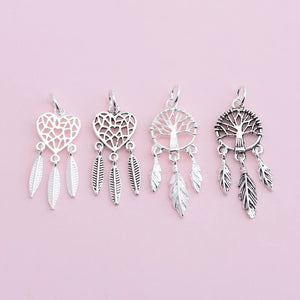 925 Silver Life-tree Charm Heart Pendant