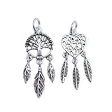 925 Silver Life-tree Charm Heart Pendant