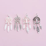 925 Silver Life-tree Charm Heart Pendant