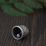 925 Silver Lucky Symbol Bell Pendant Thai Sterling Good Luck Amulet